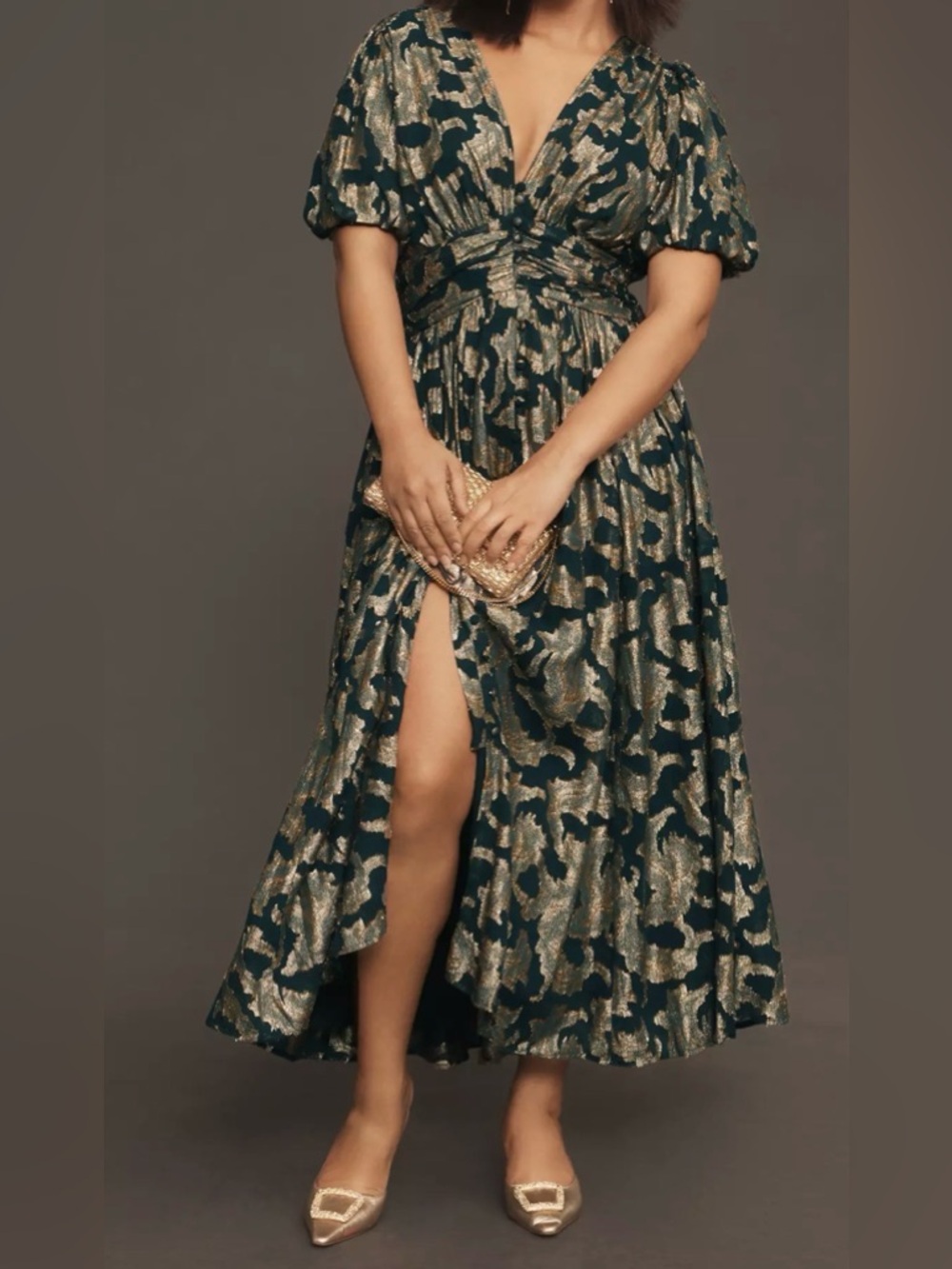 Anthropologie The Katerina Button-Front Dress: Lurex Edition 6